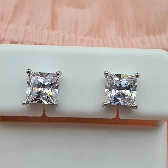 6MM S925 Sterling Silver CZ Stud Earrings for Women/Girl  display picture 1